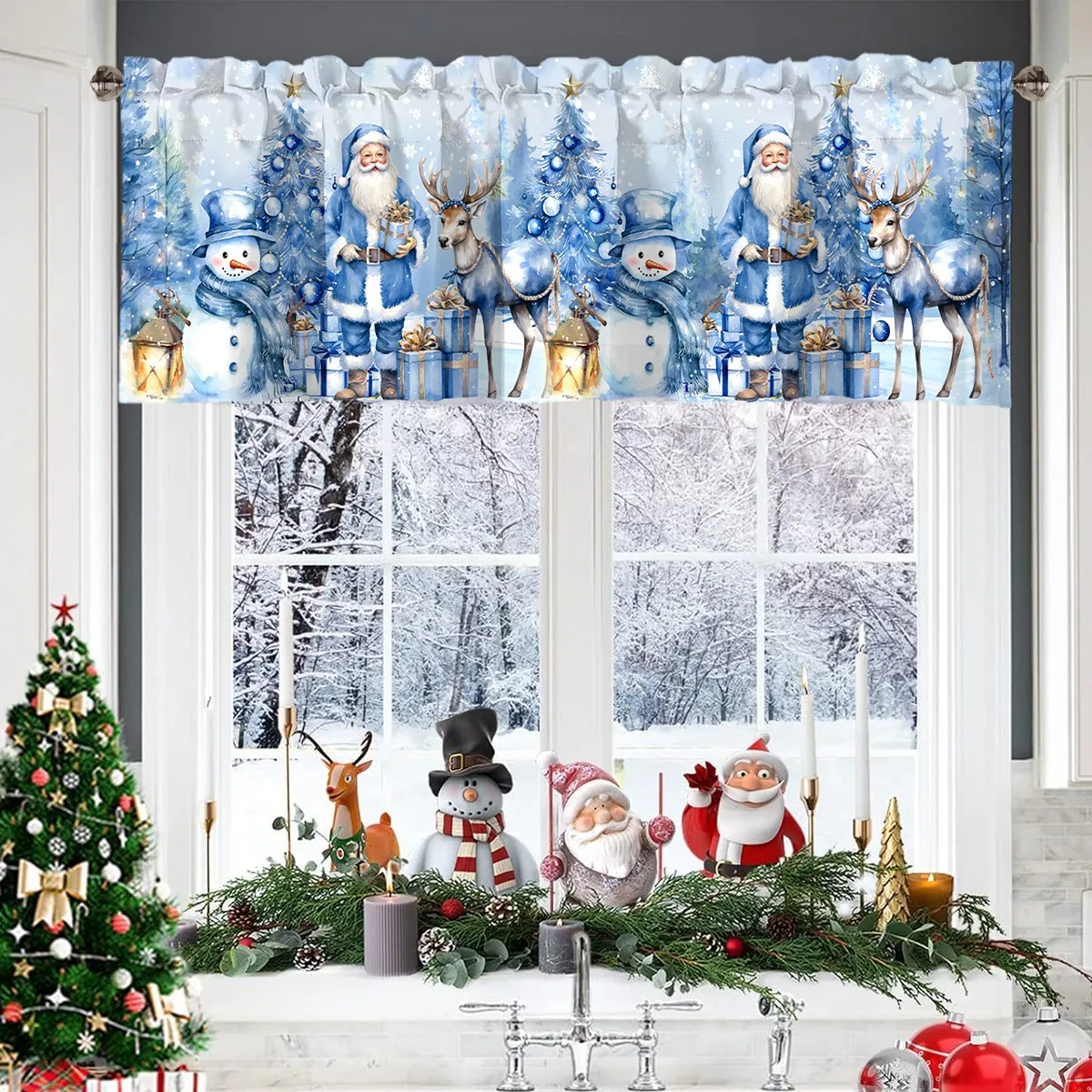 عيد الميلاد ستائر قصيرة الستائر عيد ميلاد سعيد زينة للمنزل 2025 عيد الميلاد نافيداد المطبخ غرفة نوم الحلي السنة الجديدة 2026 #4