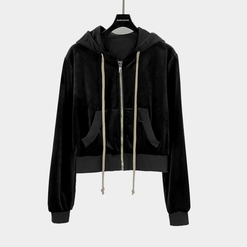 Owen Seak Women Hoodies Sweatshirts Gothic Sweater Women's Clothing Autumn High Street Hip Hop Zip Black Coat Jacket