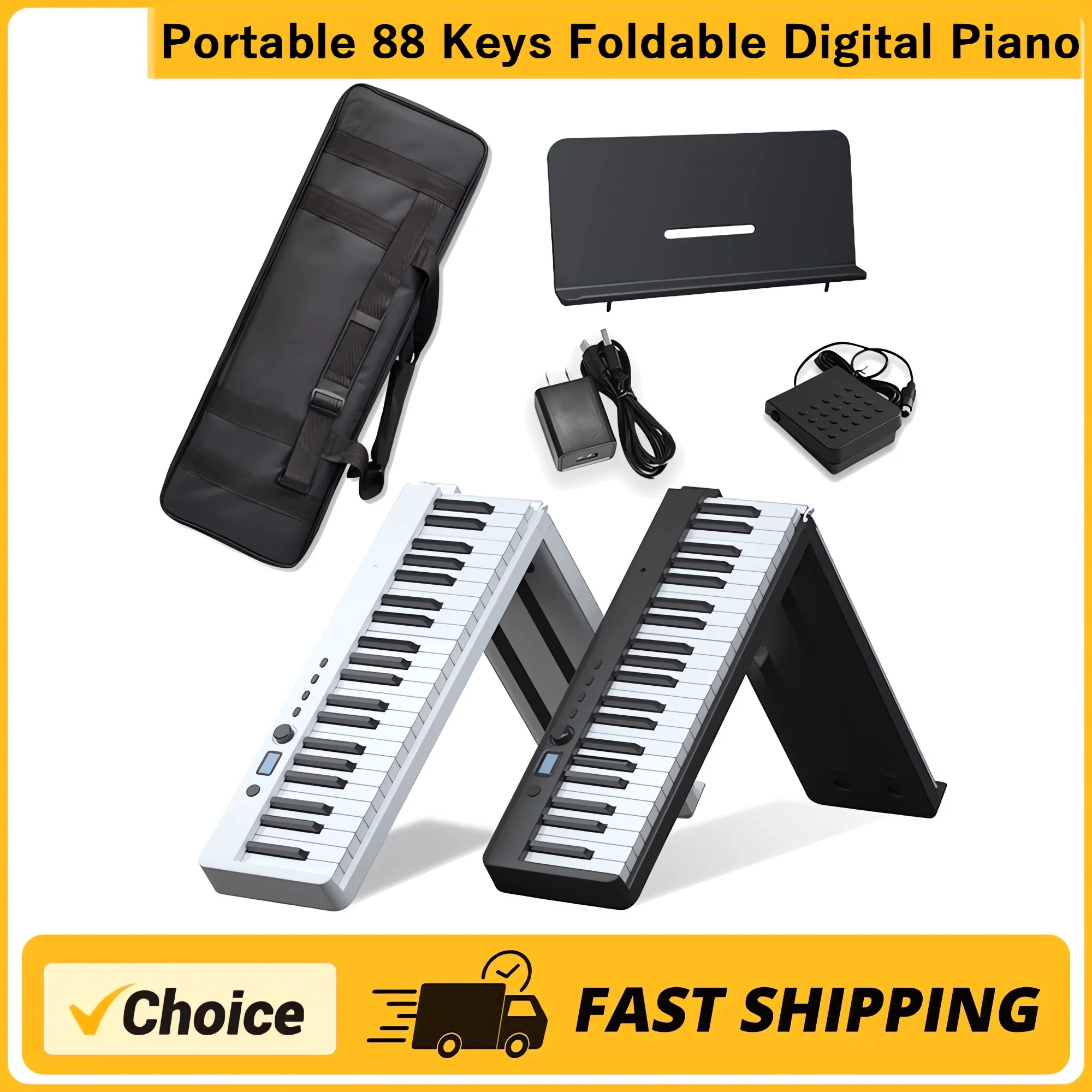 

Portable 88 Keys Foldable Digital Piano Multifunctional Electronic Keyboard Piano Student Musical Instrument