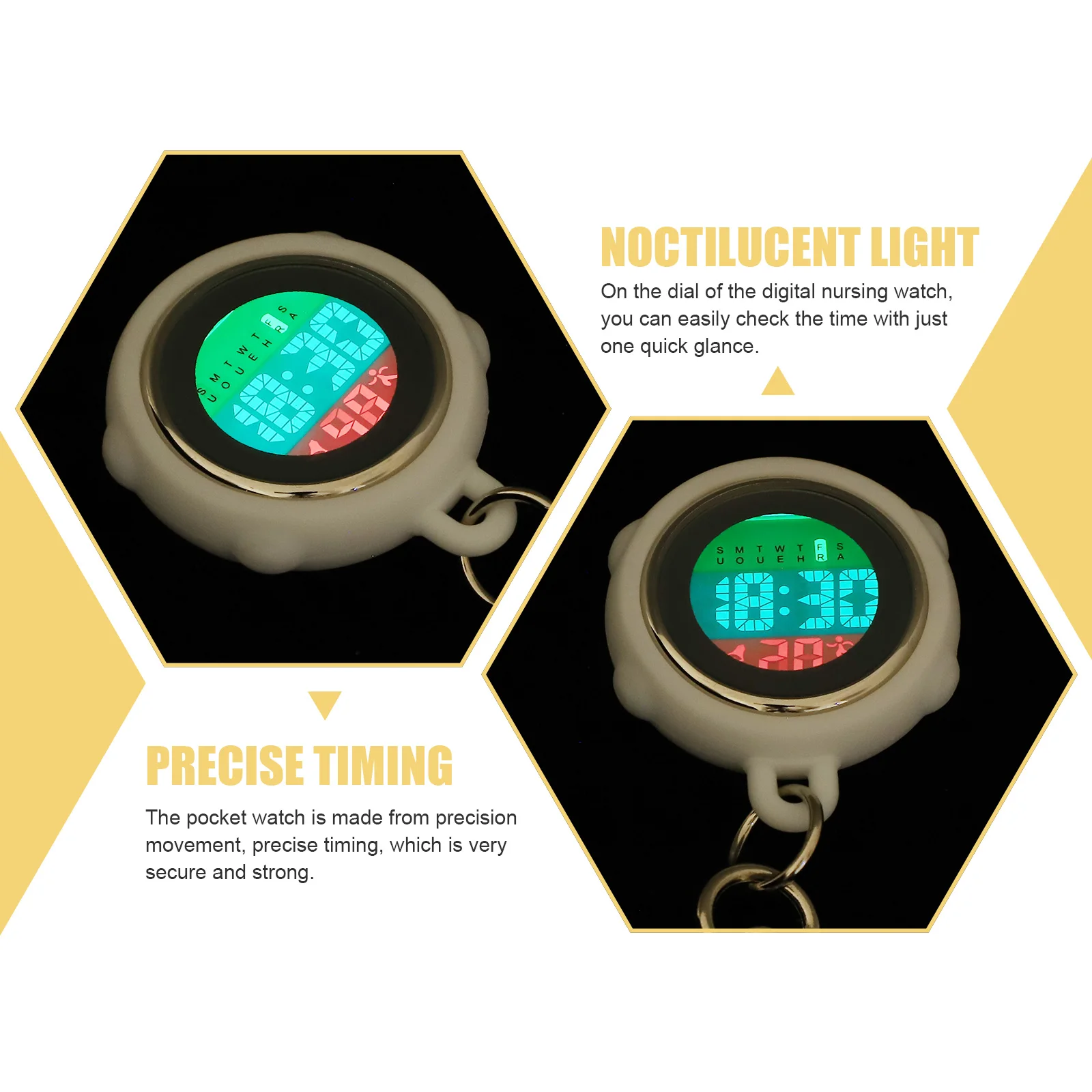 Digital Nurse Watch Watches Lightweight Chest Watch Keychain Glass Buckle Design Electronic Components