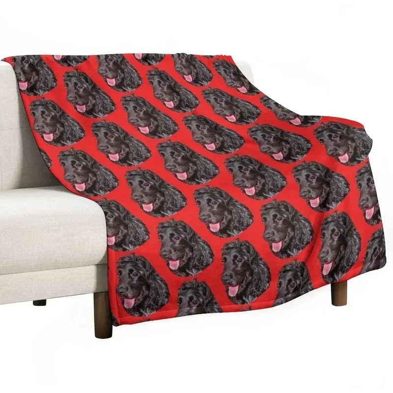 Black Cocker Spaniel Throw Blanket For Sofa Thin for sofa warm for winter Blankets