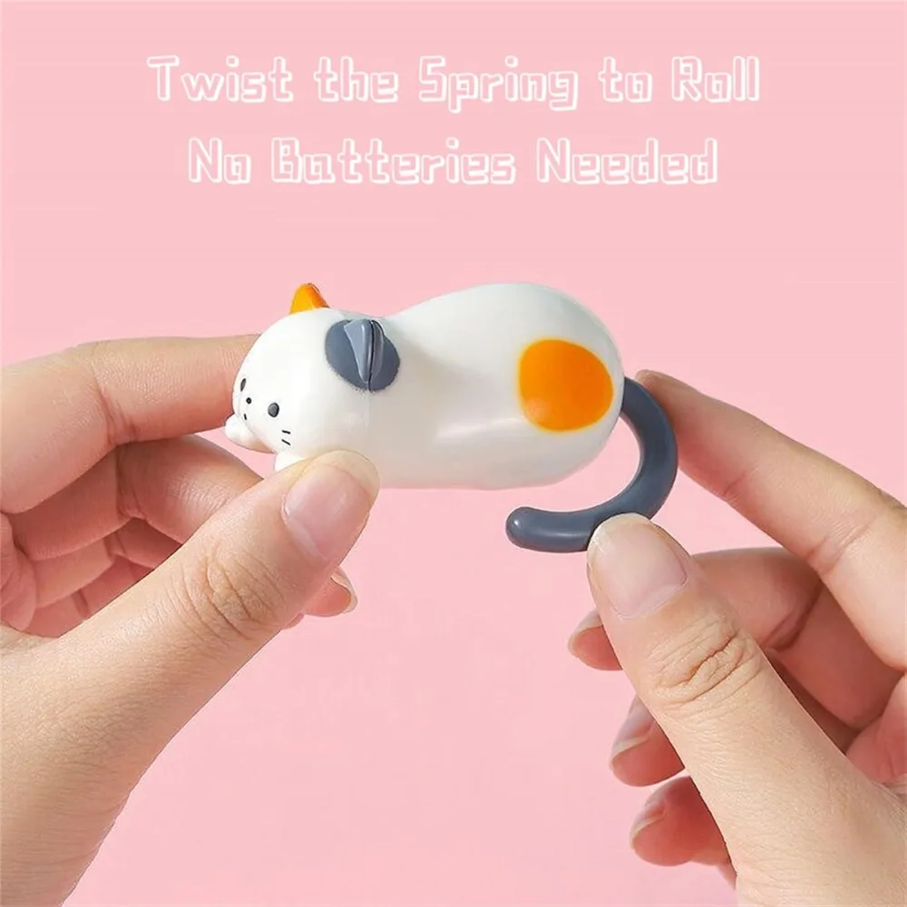 Nuovo simpatico gatto rotolante giocattolo antistress Fidget Windup gattino giocattolo antistress plastica giocattolo mobile ornamenti casa
