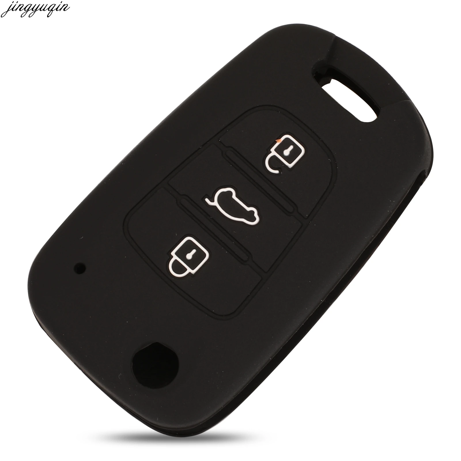 Jingyuqin Remote 3 Buttons Flip Silicone Car Key Case Cover For Kia RIO K2 K5 Sportage Sorento Hyundai i20 i30 ix35 Solaris