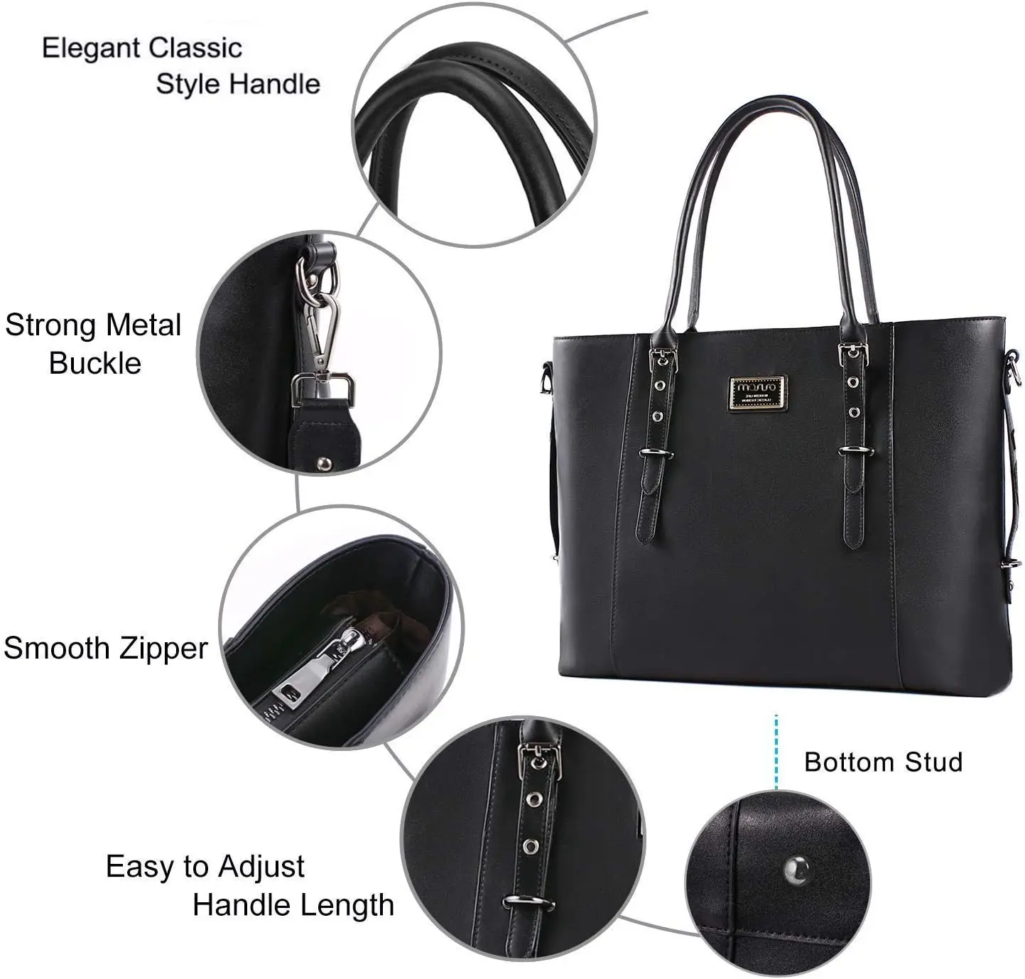MOSISO Tote Bag for Women MacBook 13.3 14 15 16 17.3 inch PU Leather Waterproof Notebook Computer Laptop Bag Women's Handbags - view 4