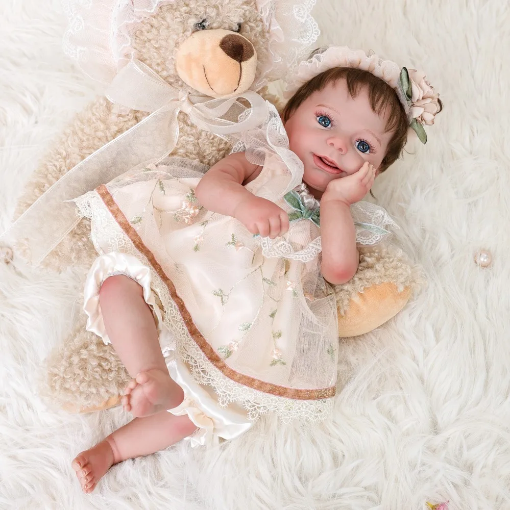 20 inch Kawaii realistische vinyl pop Franse vintage herboren pop kamer decor speelgoed collectie hobby's voor kinderen verjaardag kerstcadeaus