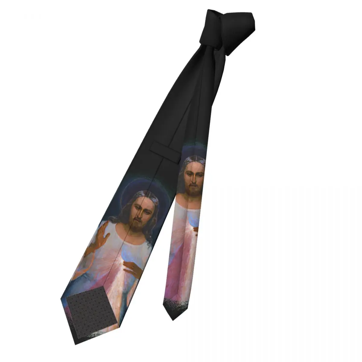 Jesus Divine Mercy Catholic St Margaret Mary Alacoque Neckties Men 8 cm Saint Faustina Neck Ties for Men Accessories Cravat Gift