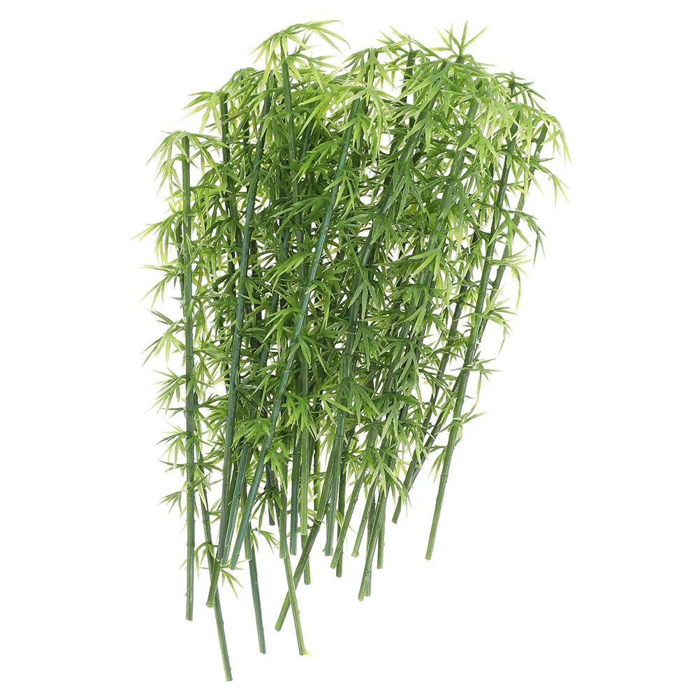 40Pcs Plastic Miniature Artificial Bamboo Trees Faux Bamboo Decor for Micro Landscape Garden Sand Table Small Ornament