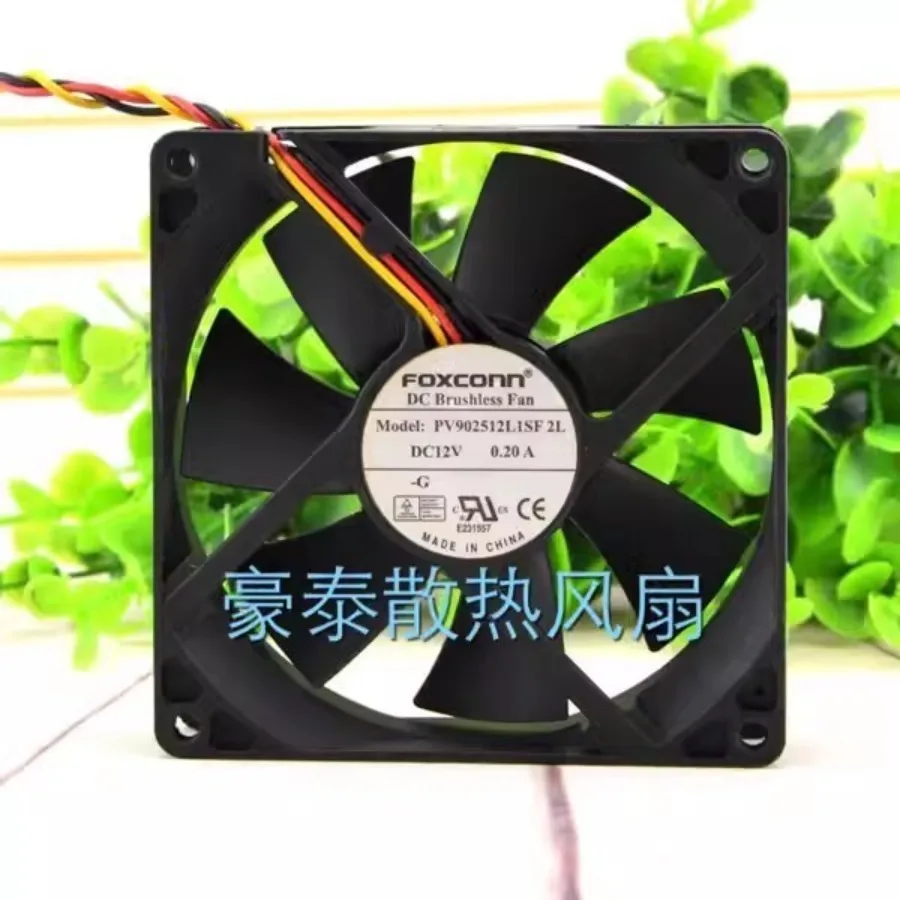 For FOXCONN PV902512L1SF 2L 9025 DC12V 0.20A 9CM 3-Wire Silent Cooling Fan
