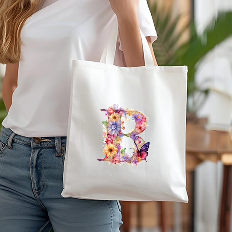 Iron on Stickers Cartoon flower Letters B Printed Heat Transfer Sticker Kids Diy T-shirt Sweatshirt Decoration Gifts New