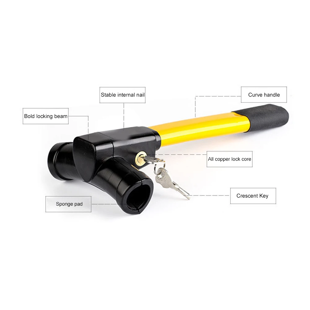 Universele Auto Stuurwiel Slot T Type Auto Beveiliging Stuurinrichting Anti-Diefstal Stuurwiel Immobilisator Voor SUV Voertuig