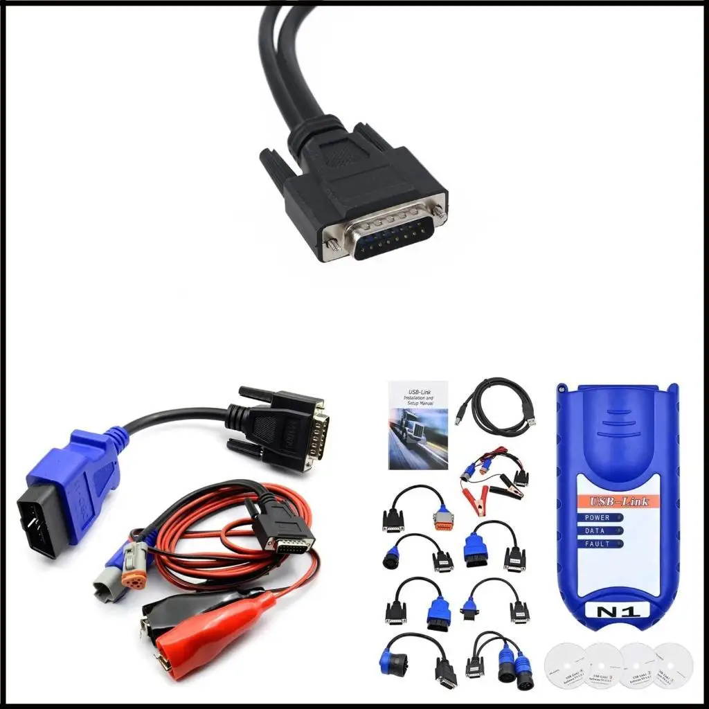 

Инструмент диагностики грузовиков USB Интерфейсы, подходящие для тяжелых транспортных средств, двигатель и системы Scanner OBD2