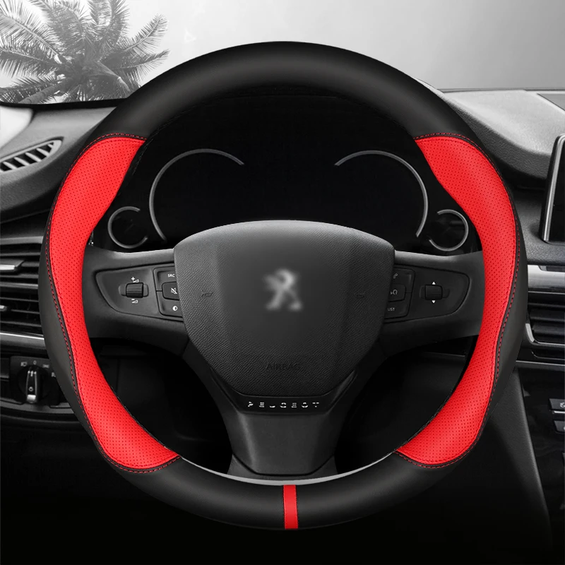 Update Car steering wheel cover,Microfiber Leather, For Peugeot 208, 3008, 308, 508, 408, 2008, 307, 4008, 5008 car accessories