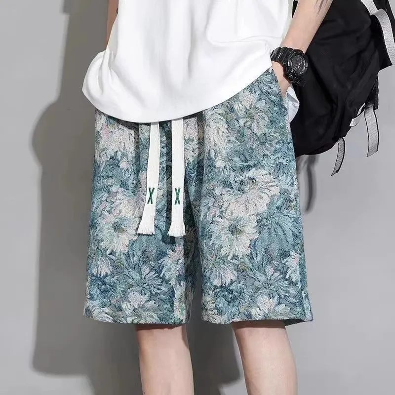 

Свободные мужские орты из ледяного шелка Qui Dry Hawaii Beach Vaion, молодежные повседневные летние орты с прямыми штанинами и эластичной резинкой на талии