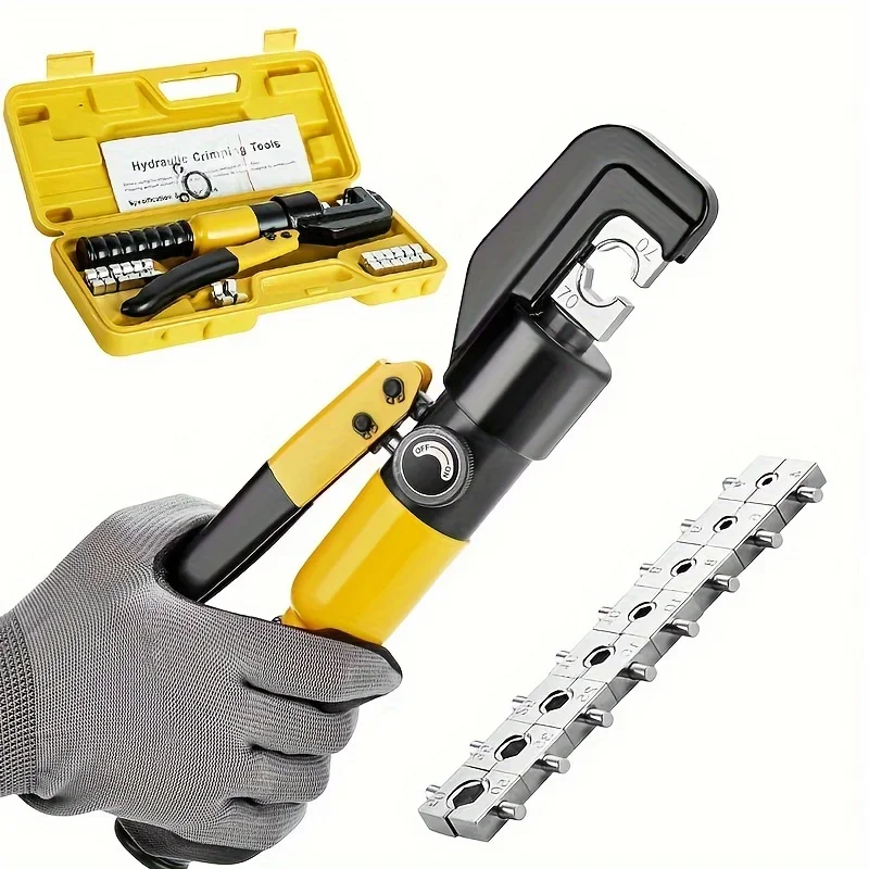 BIESUO 1 Carbon Steel Hydraulic Cable Crimping Clamp, 6 Tons 12 AWG-00 (2/0) Battery Wire Crimping Tool