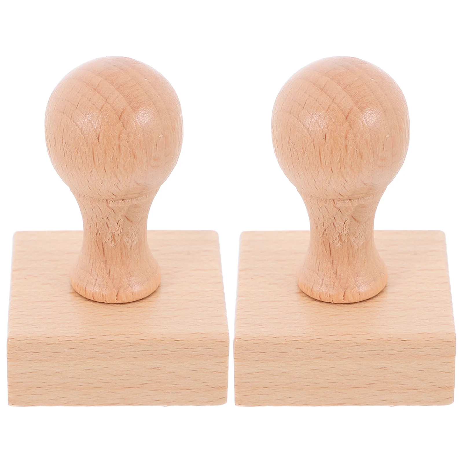

2Pcs Wooden Stamp Round Handle Blank Seal Mounts for DIY Crafting Scrapbooking Card Diary Decor Christmas Party
