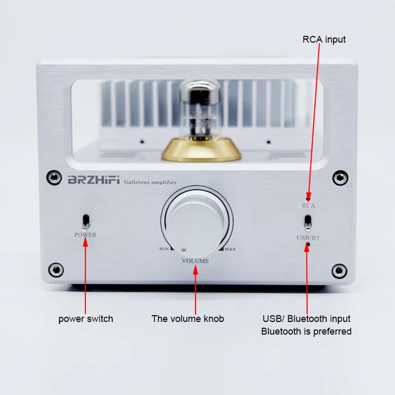 Brzhifi ท่อ2X40W บีรวมกับบลูทูธเครื่องขยายเสียง6H3 + เสียง STK407-050มนุษย์ที่จินตนาการ