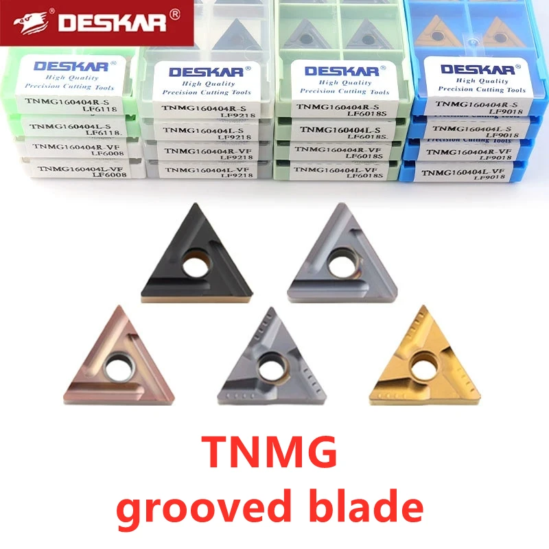 

DESKAR TNMG160404L-VF TNMG160408R-VF TNMG160404R-S TNMG160408L-S LF6008 LF9218 Carbide Inserts CNC Turning Tools Lathe Cutter