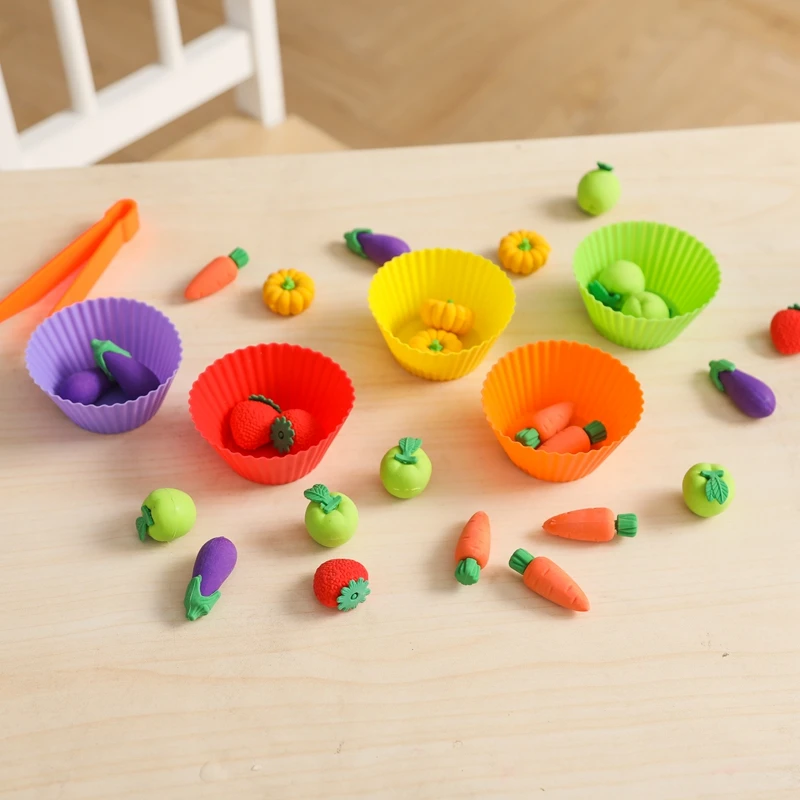 18/70pc Fine Motor Skills Learning Counting Toys for Baby Montessori Colorful Plush Ball Sorting Games Baby Early Education Toys