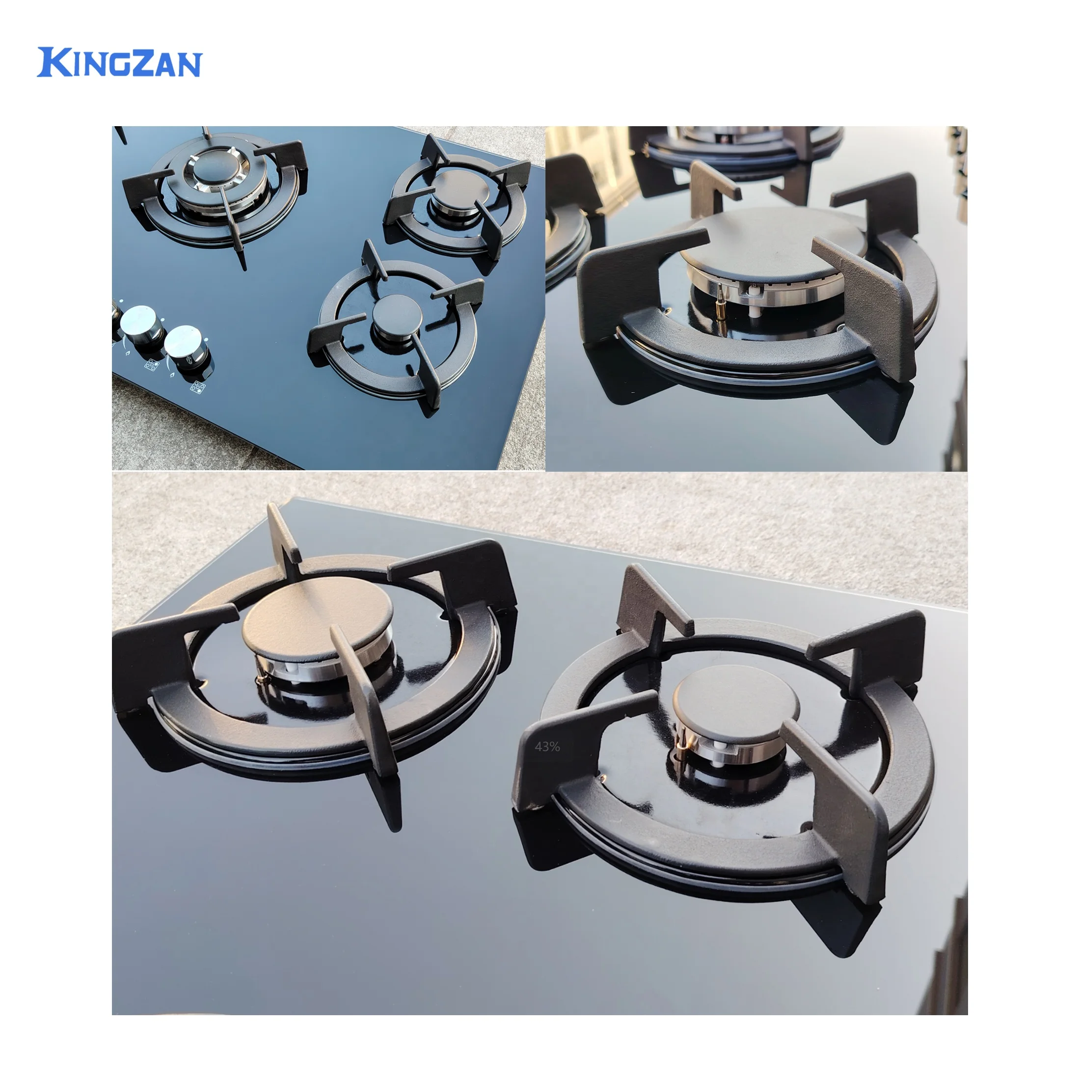 Kingzan 5 Burner Built-In Gas Cooktop Class A++ Energy Saving Easy Clean Non-Stick Flameout Protection Household Cooker