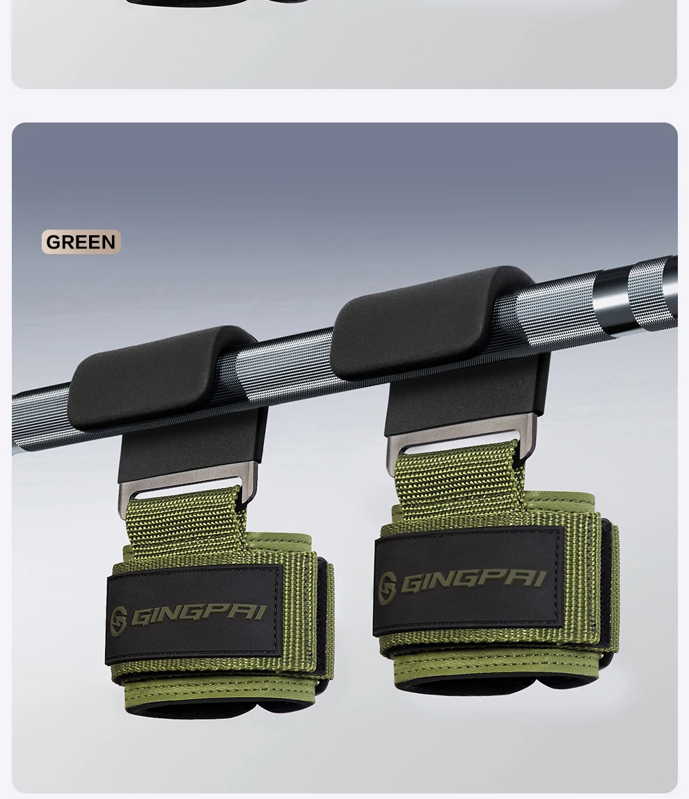 2PC rutschfeste Gewichtheben Hookspremium Paar Riemen Gewichtheben Kreuzheben Kinn Klimmzug und Übung Fitness Haken Training – Detail 10