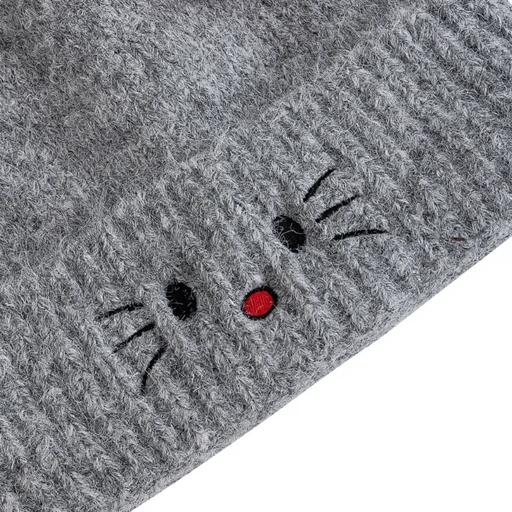 حار بيع المرأة قبعة صغيرة فضفاضة مع لطيف القط الأذن جميل القوس نمط الشتاء قبعات منسوجة للإناث الشارع الشهير الشتاء قبعة