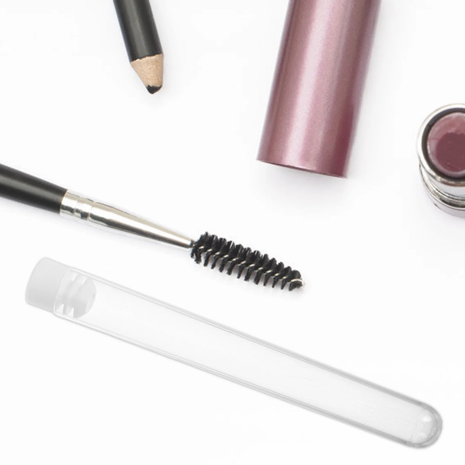 15 pezzi porta pennelli per trucco trasparente custodia per ciglia portatile organizer tubi vuoti per bacchette e pennelli per mascara provette in plastica