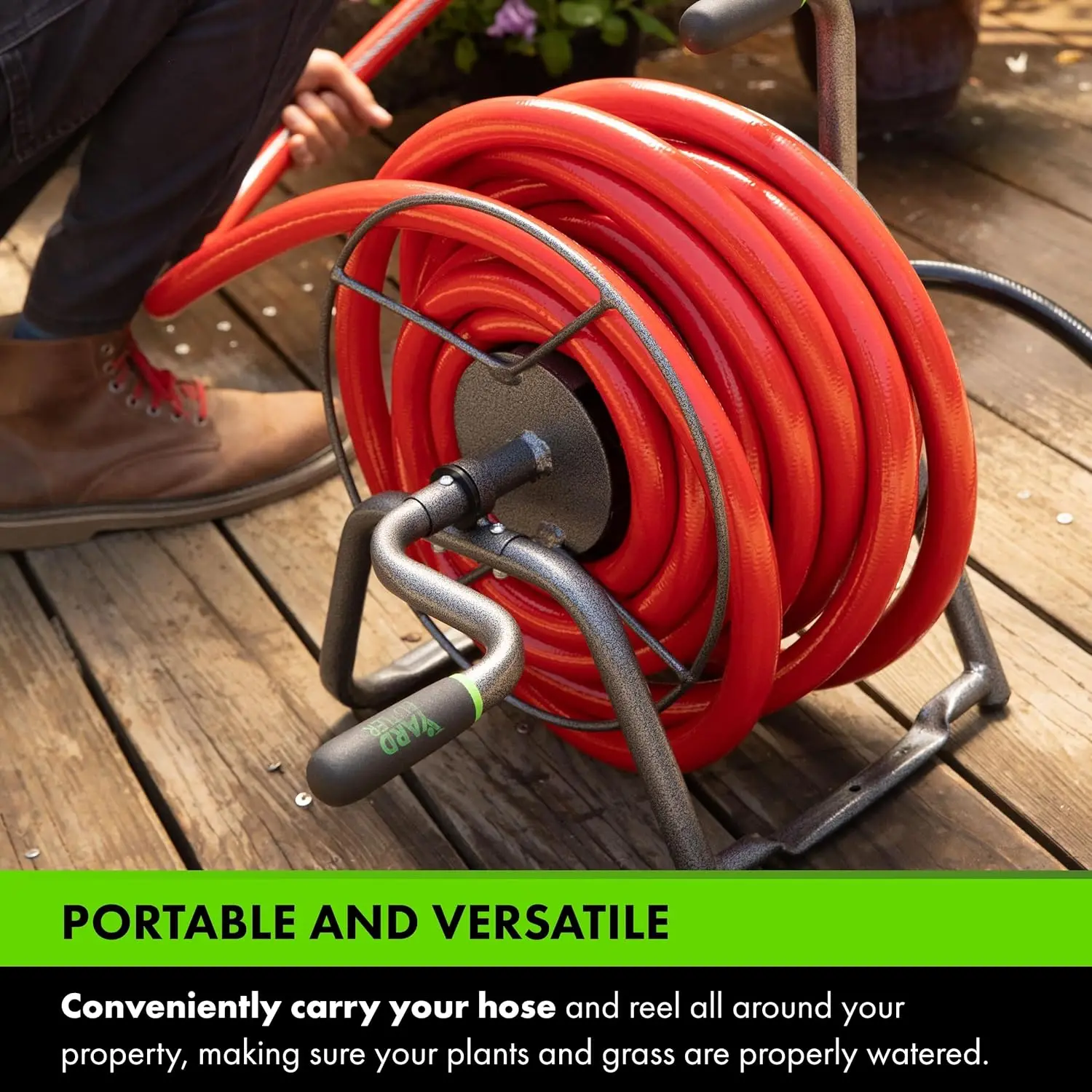 

Handy Reel Silver Vein - Compact & Easy-to-Use Garden Hose Reel - Portable Design with Mounting Option,Make Watering Your Plants