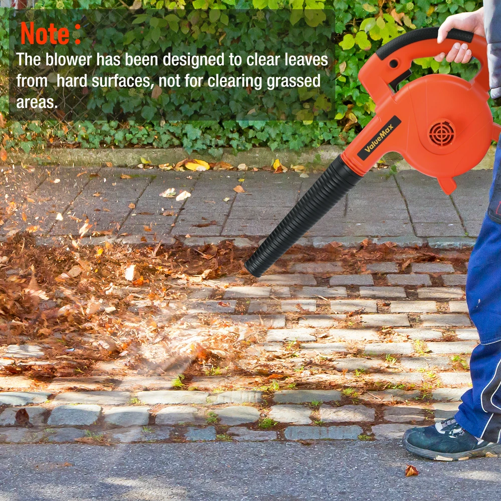 ValueMax-Electric Air Blower, Handheld Garden Leaf, Snow Dust Collector Cleaner, Power Tools, 400W, 220V，VDE Plug