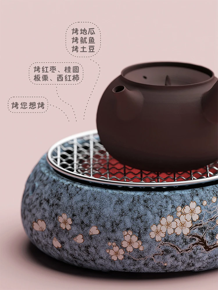 Small mute of Japanese household electric ceramic stove burning sakura and flying kettle in Youtian