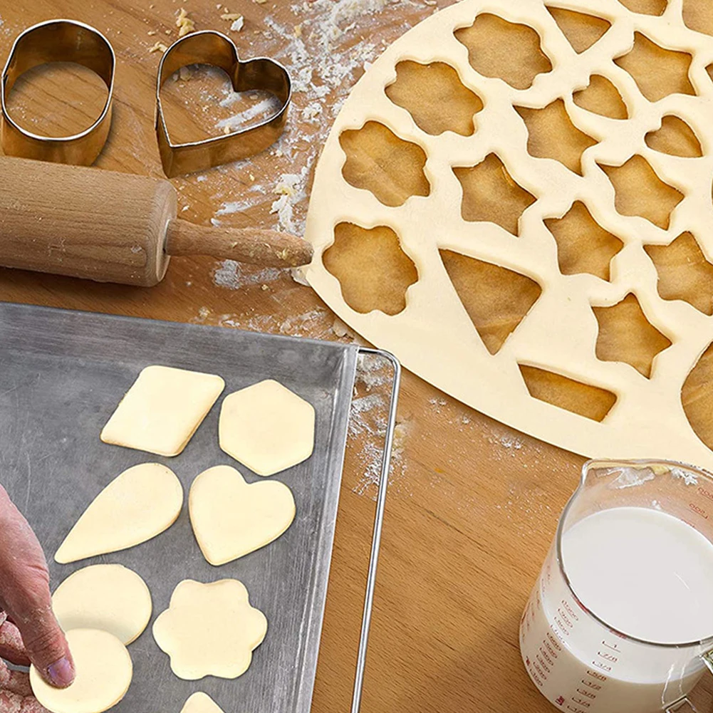 30pcs Assorted Shape Cookie Cutter Geometric Easy Press DIY Mini Baking Mold