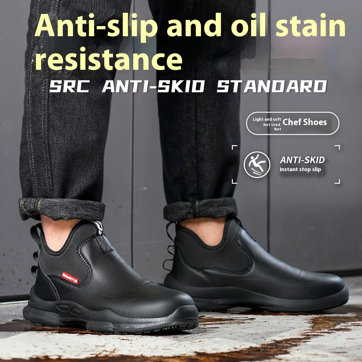 Shevalues Herren Eva Clogs Herren Kochschuhe Rutschfeste Küchenschuhe Arbeitsschuhe Ölbeständige wasserdichte und verschleißfeste Gummischuhe – Detail 16