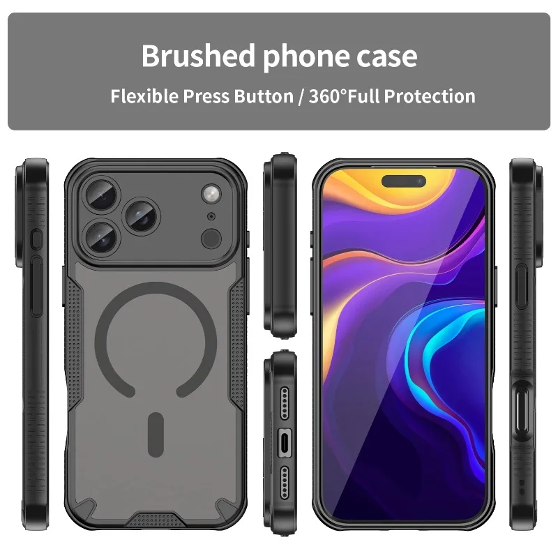 Matte Translucent Magnetic Case for Magsafe IPhone Air 17 16 15 14 13 11 Pro Max Plus 12 Mini 17Pro Mac Safe Armor Phone Cover
