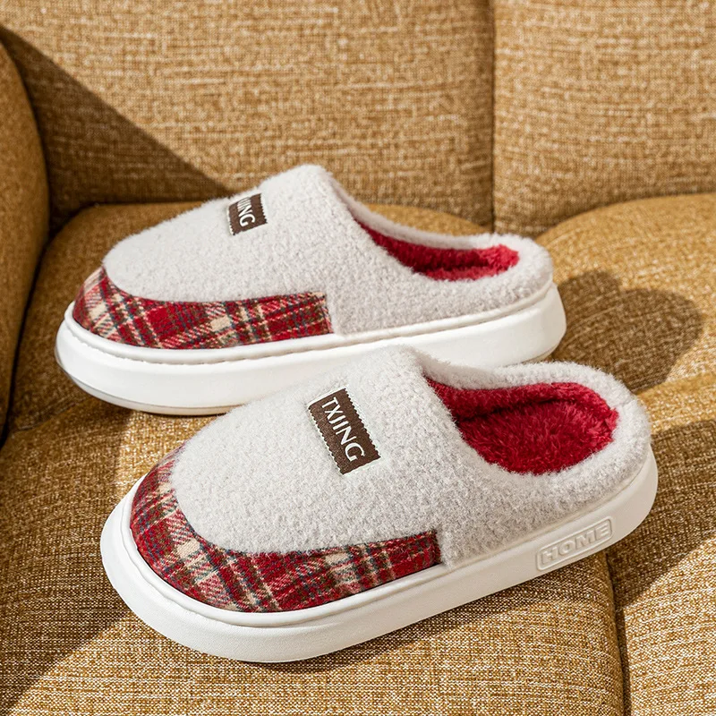 شباشب شتوية حرارية للزوجين أحذية منزلية دافئة من القطيفة للرجال والنساء، شباشب مريحة غير قابلة للانزلاق للاستخدام الداخلي #5