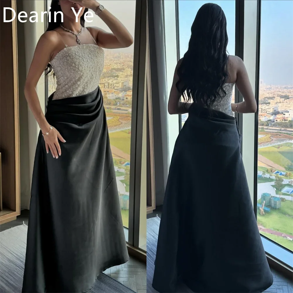 

Customized Formal Gown Dearin Strapless A-line Floor Length Skirts Sleeveless Bespoke Occasion Dresses Prom Saudi Arabia Evening