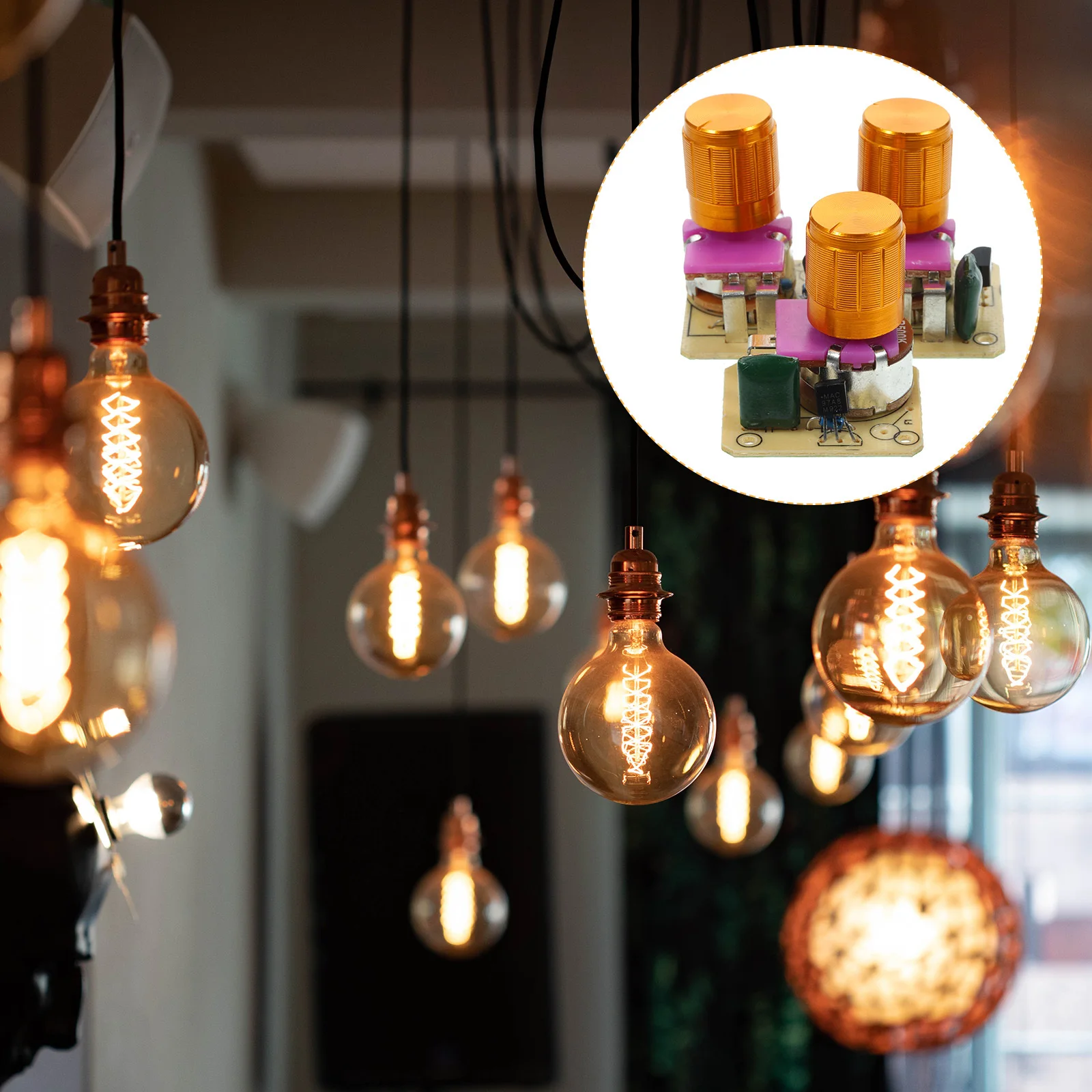 

1Set Compact Bulb Dimmer Replaceable Electric Potentiometer Adjustable Light Switch for Office Home Atmosphere Control Sturdy