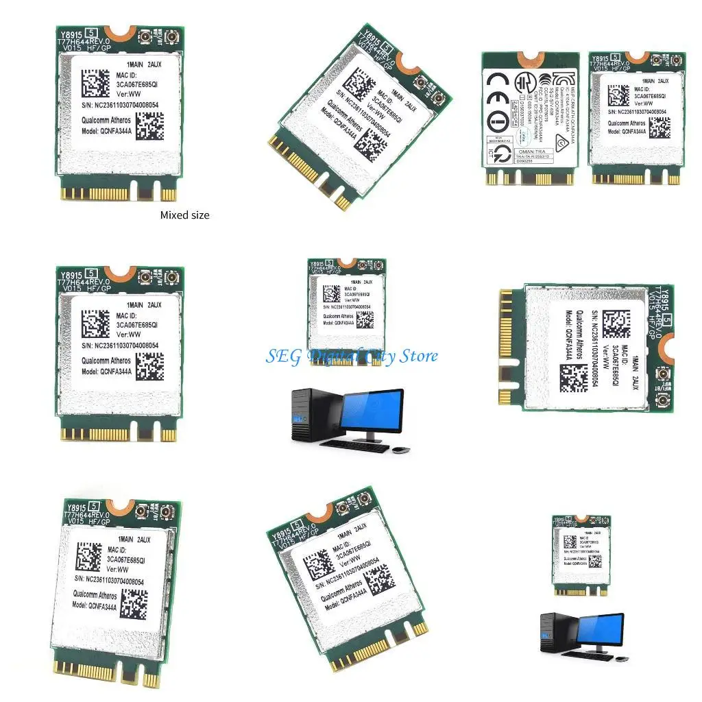 

U75B WIFI Module Wireless-AC WWAN Adapter M2-NGFF 2.4/5Gbps 1200Mbps+BT4.1 QCNFA344A