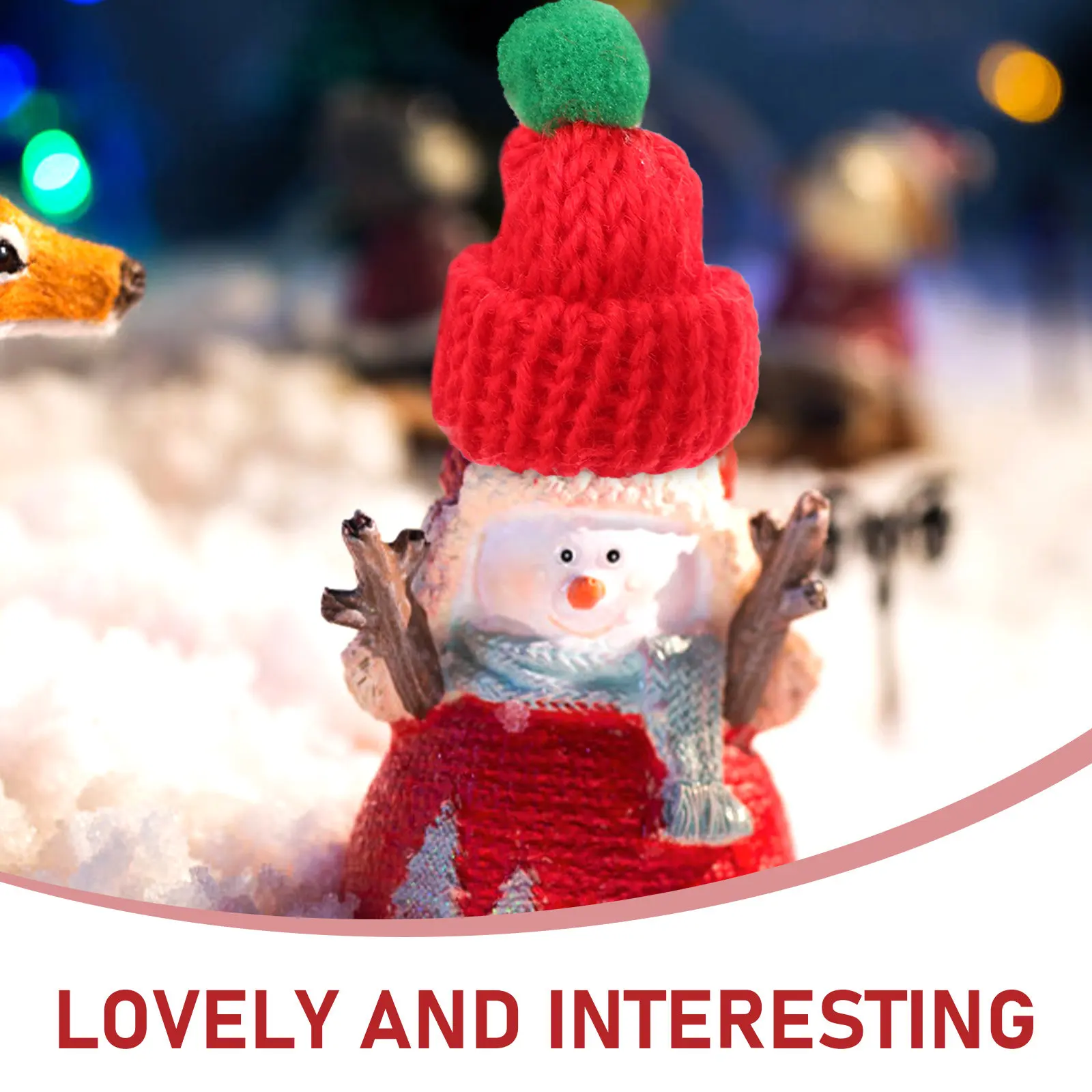 6Pcs Mini Christmas Knit Hat Scarf Soft Wool DIY Crafts Phone Case Decoration Xmas Supplies Mini Hat Scarf Christmas Decor