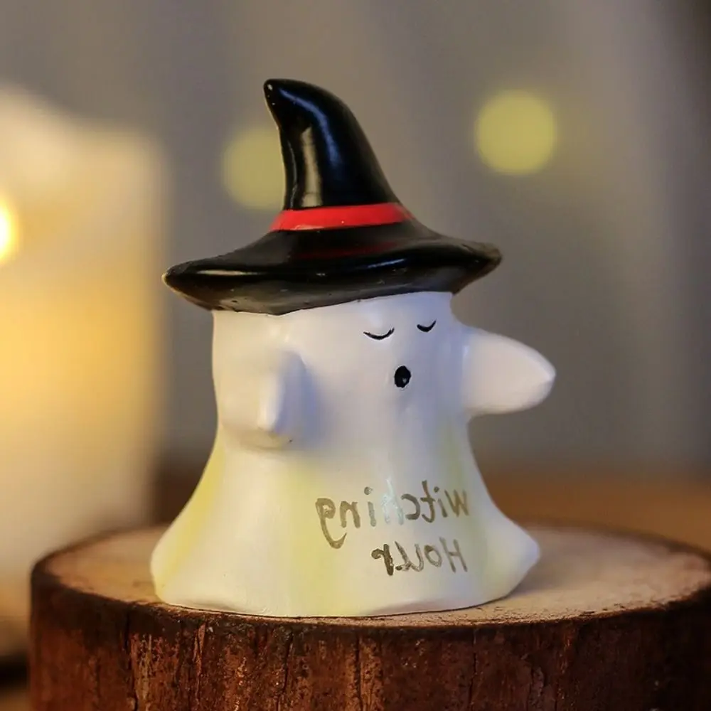 Creative Resin Halloween Ghost Figurine Mini Cute Witching Hour Ghost Ornaments Decorative Ghost Ornament Tabletop