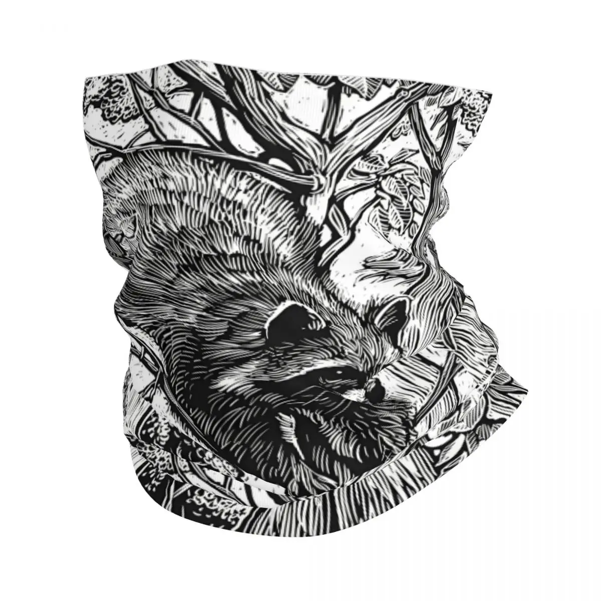 Raccoon Scarf Neckerchief Neck Face Mask Polyester