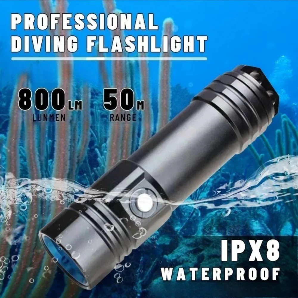 超高輝度ハイパワーダイビングライトスキューバダイビング懐中電灯-ip68-防水長いバッテリー寿命水中ダイビング魚捕りランプ