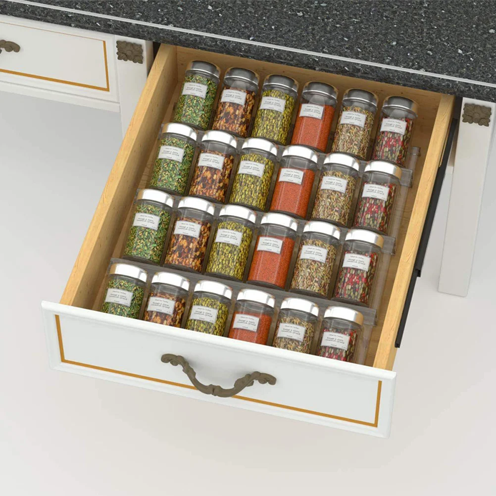 

Acrylic Kitchen Seasoning Storage Rack Tilted Design For Spice Organizer Seasoning Bottle Tray Spice Bottle Shelf