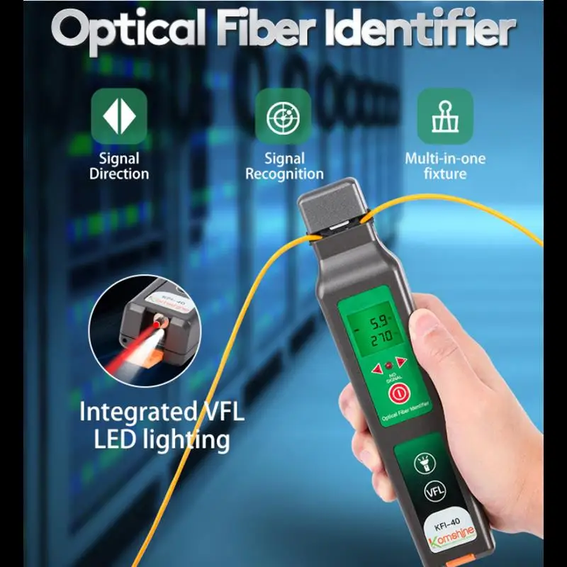 Good Multi Chuck Komshine KFI-40 FTTH Live Fiber Identifier Suitable for 800-1700nm Fiber Detector Cable Tester with VFL