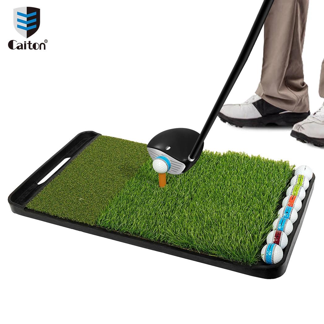 

Caiton Golf Hitting Mat , 3-in-1 Grass Mat , Swing Detection , Portable Personal Driving Range for Indoor Outdoor.