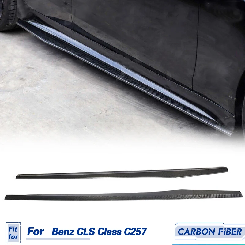 

Car Side Skirts Extensions Carbon Fiber for Mercedes Benz CLS Class C257 AMG Sport 2018 2019 Side Door Bumper Apron Lip Skirt