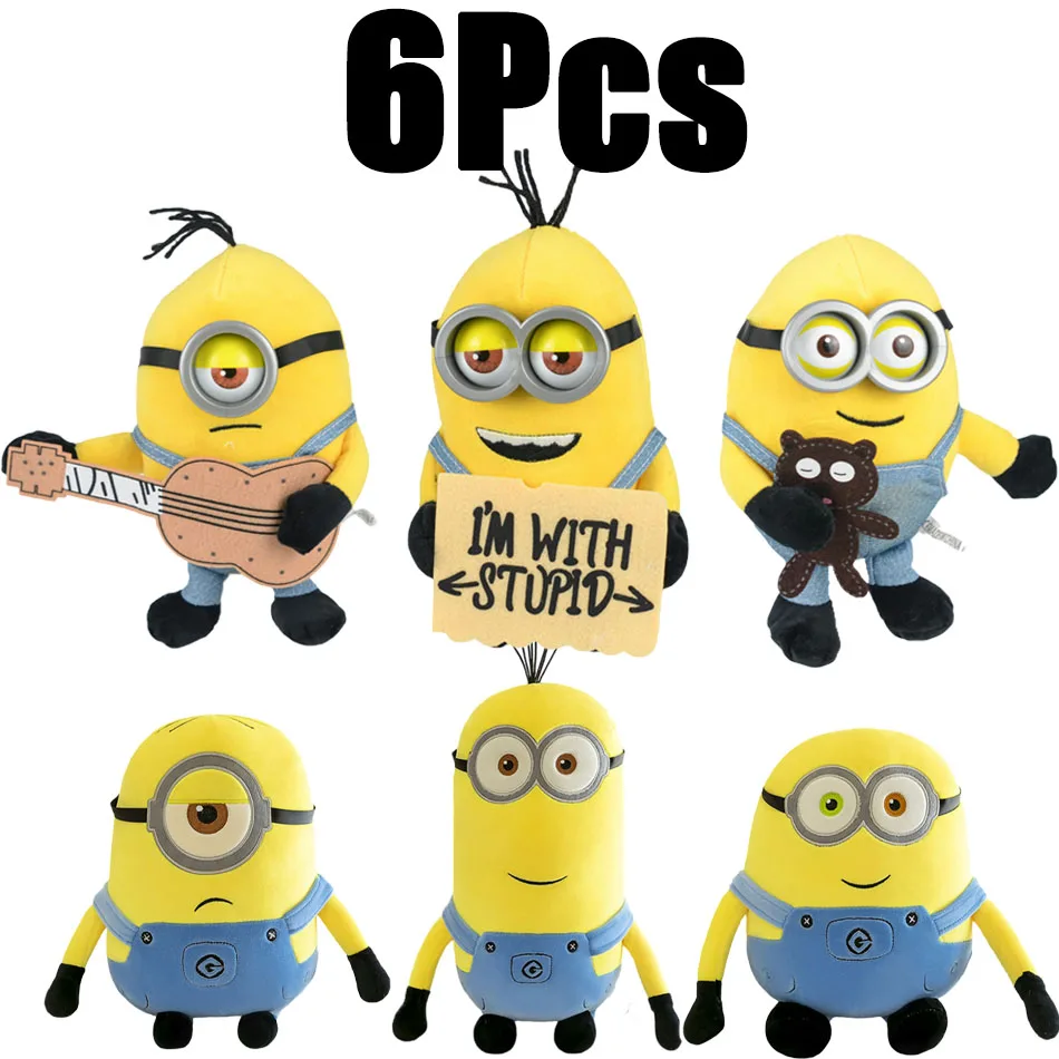 12-22cm Minions 4 Despicable Me 4 Plush keychain Kawaii Cute Cool Cartoon Toys Dolls Plush Decoration Birthday Gifts For Kid Fan