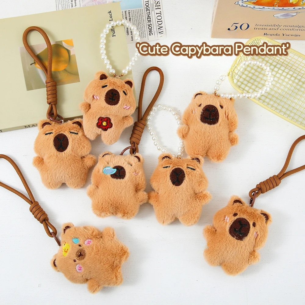 

5 шт./лот, креативный плюшевый брелок с капибарой в стиле аниме, кавайный мультяшный плюшевый кулон с капибарой, мини-мягкая игрушка для девочек, сумка, кулон, подарок