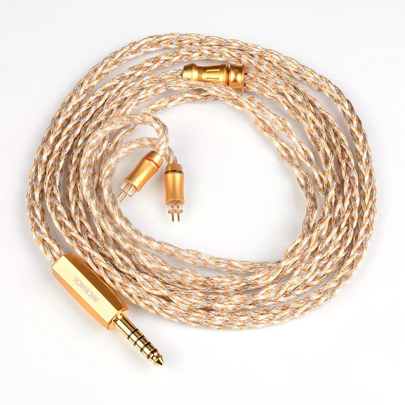 Imagem -06 - Nicehck Goldcrown 8n Occ Mais Cabo de Fone de Ouvido Hifi de Liga de Elementos Banhado a Prata Mmcx Pinos para Bravura N5005 Bênção Variação Iem