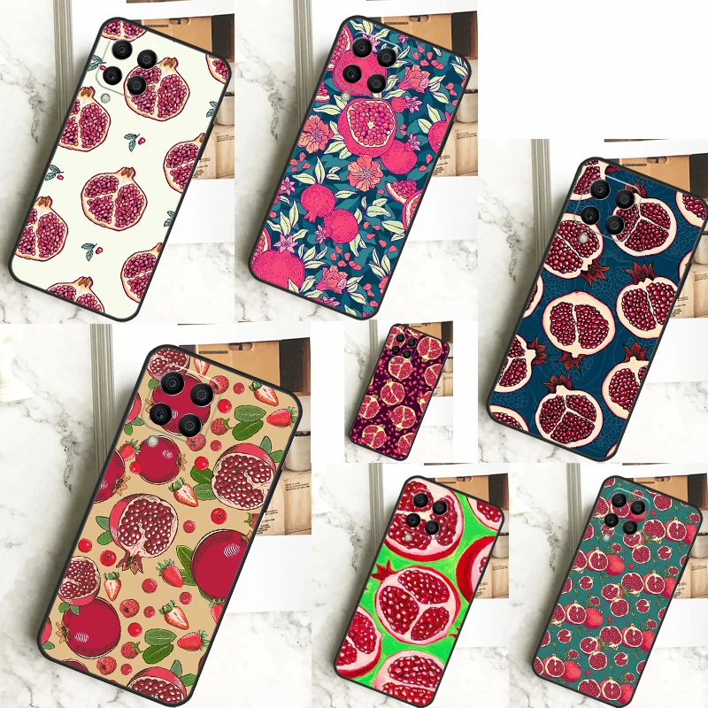 tropical pomegranate pattern For Samsung Galaxy M33 M53 M13 M20 M11 M31 M51 M15 M55 M12 M32 M52 M14 M34 M54 M30s Case