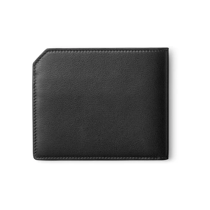 MONTBLANC Grain Calfskin Wallet Men's Black 130048