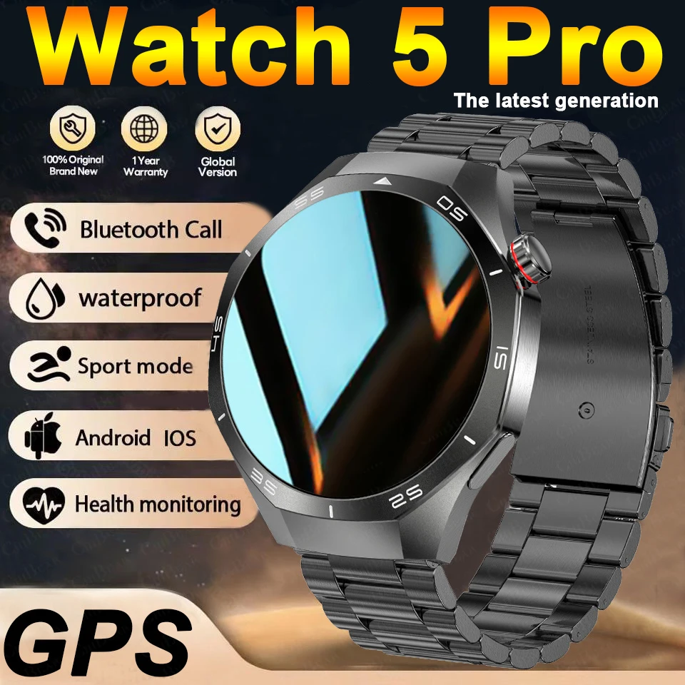 

Watch 5 Pro Sport Smart Watch Men 1.53 Inch Screen Heart Rate Health Monitor Custom Dial Waterproof Bluetooth Call Smartwatch